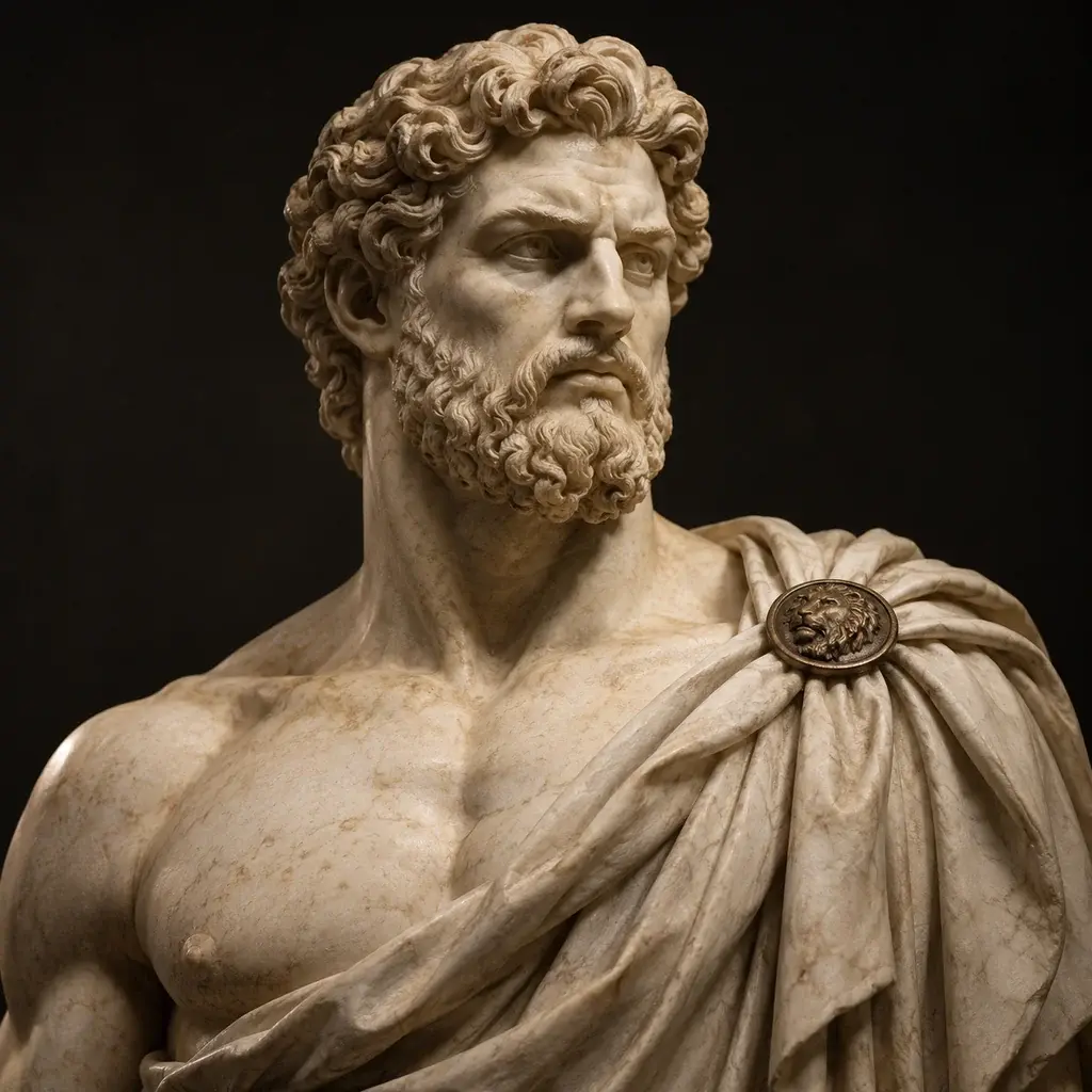 Sculptural portrait of Kratos, the Greek personification of strength